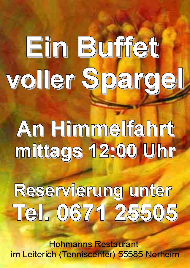Poster Spargelbuffet 2024 Hohmanns Restaurant im Leiterich 55585 Norheim